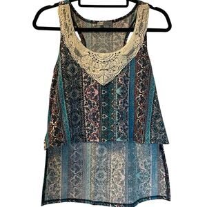 Charlotte Russe Bohemian Paisley Tank Top Adult Small